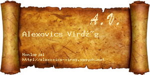 Alexovics Virág névjegykártya