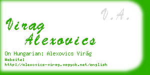 virag alexovics business card