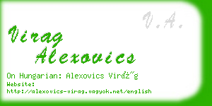 virag alexovics business card